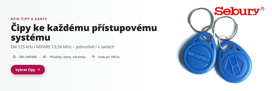 RFID čipy a karty SEBURY – EM 125 kHz i MIFARE 13,56 MHz