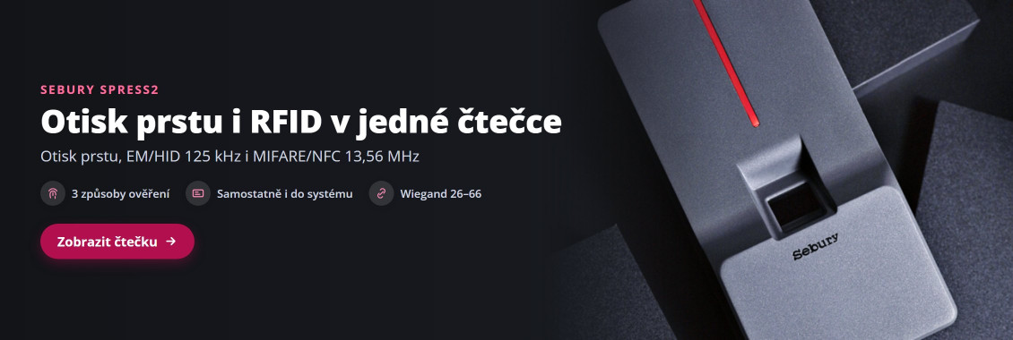 SEBURY sPress2 – čtečka otisků prstů a RFID v jednom