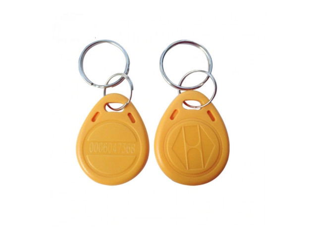 RFID přívěsek EM 125 kHz, žlutý, čip EM4100/TK4100